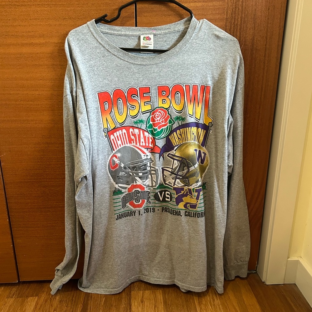 Washington Huskies v Ohio State Buckeyes Gray Rose Bowl Long Sleeve Shirt
